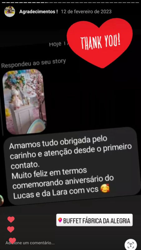 Depoimentos - Buffet Fábrica da Alegria