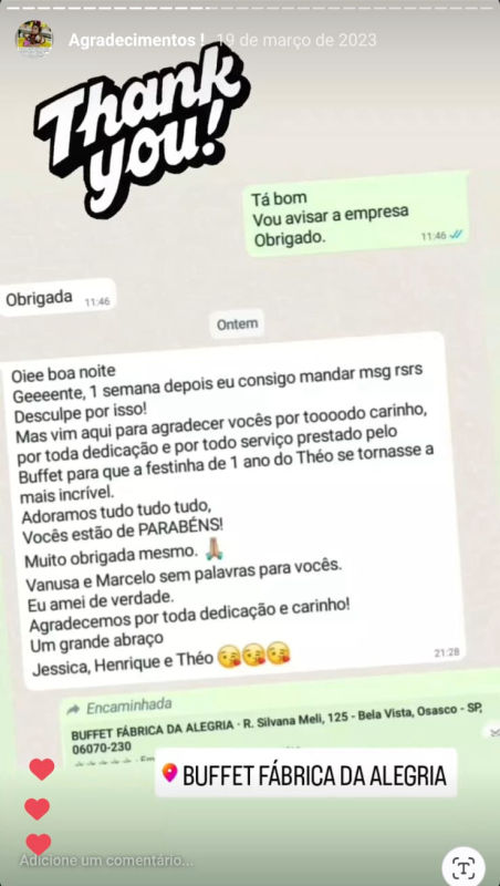 Depoimentos - Buffet Fábrica da Alegria