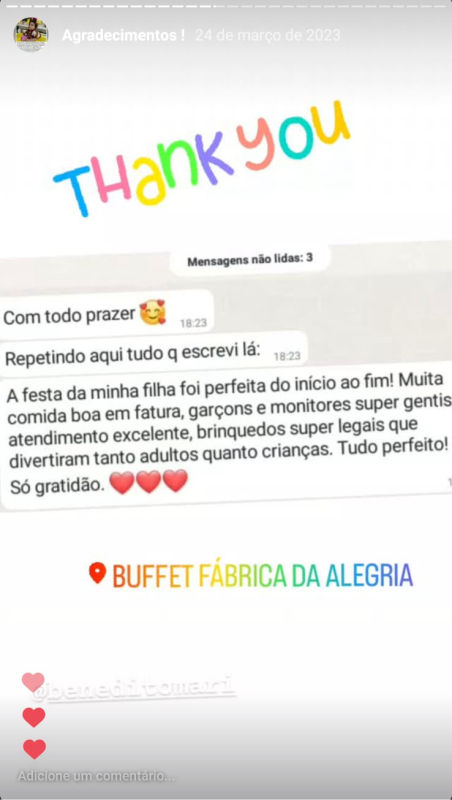 Depoimentos - Buffet Fábrica da Alegria