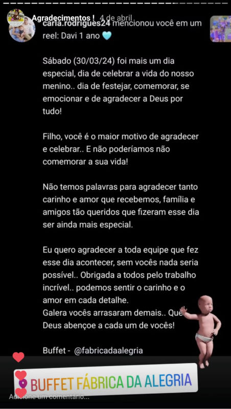 Depoimentos - Buffet Fábrica da Alegria