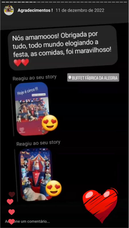 Depoimentos - Buffet Fábrica da Alegria