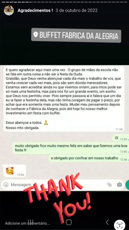 Depoimentos - Buffet Fábrica da Alegria