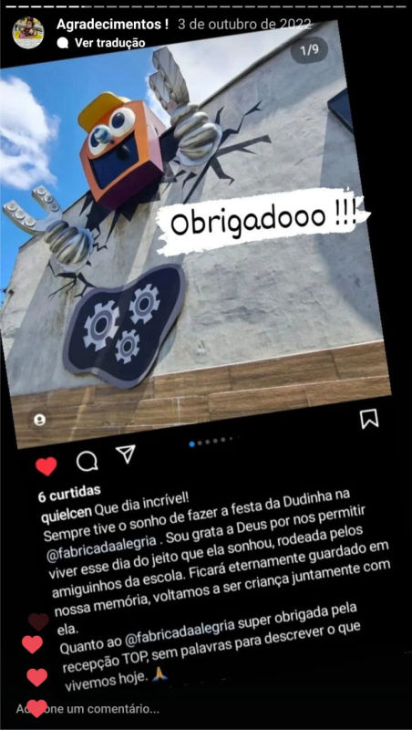 Depoimentos - Buffet Fábrica da Alegria